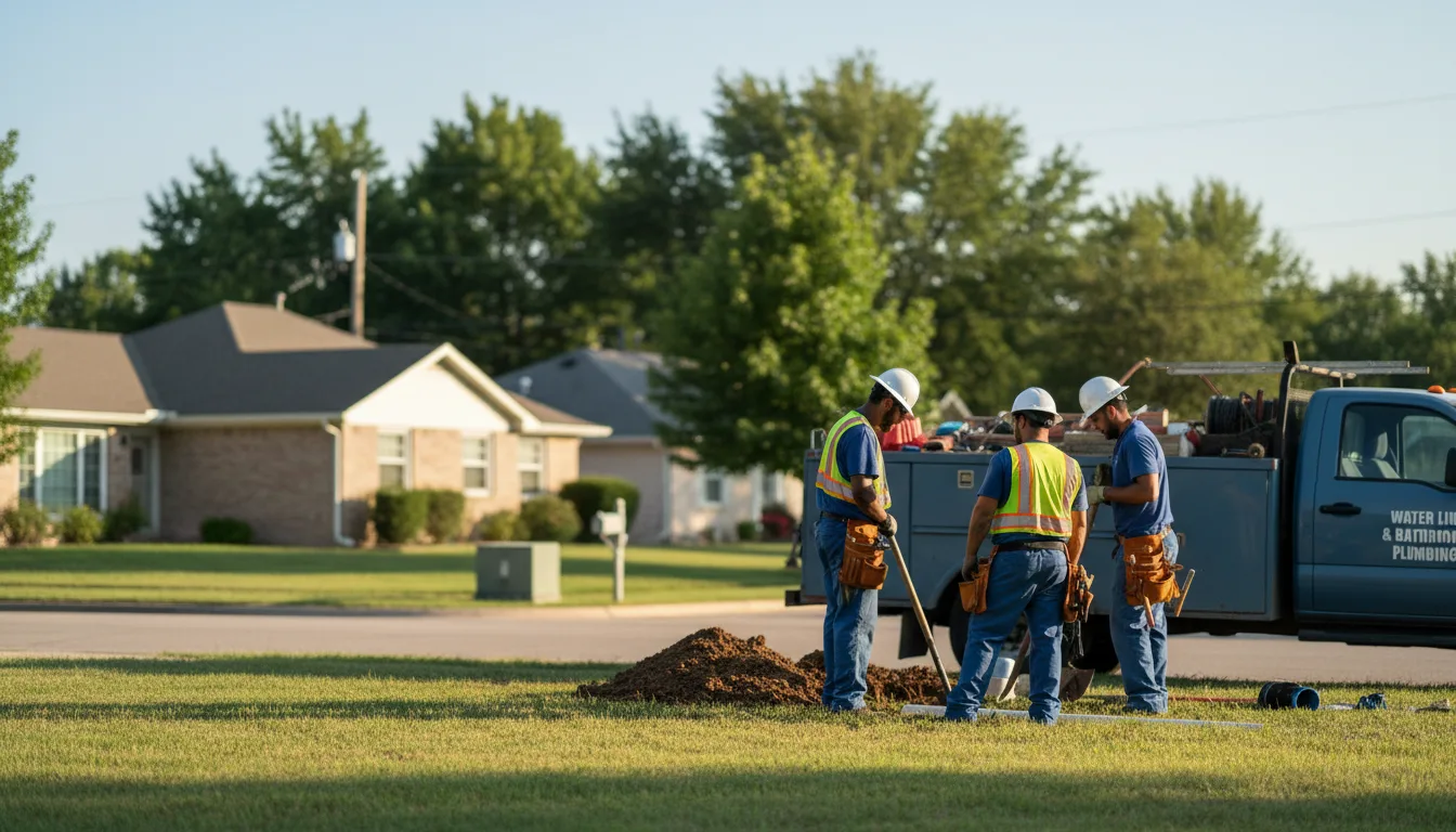 Residential water line and bathroom plumbing service in What Cheer, IA